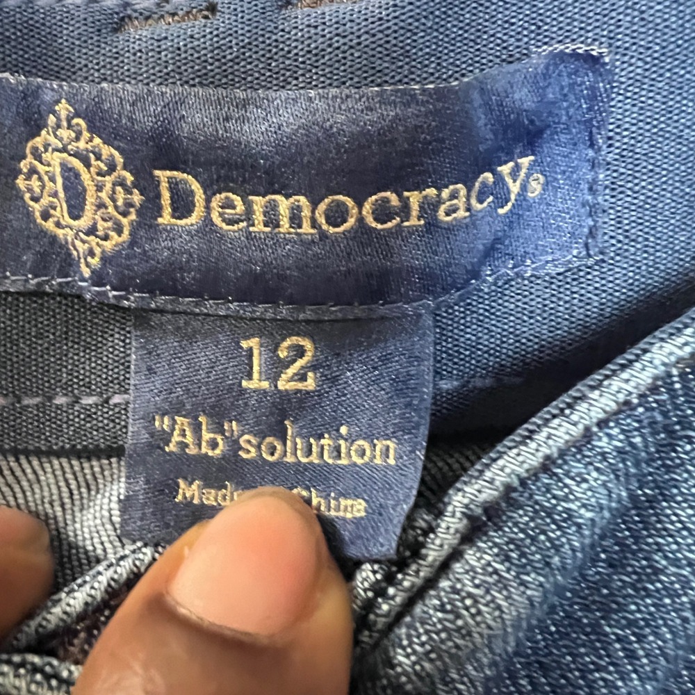 Democracy Ab-solution High Rise Barrel Leg Jeans Medium Wash Blue Size 12 - Picture 8 of 13
